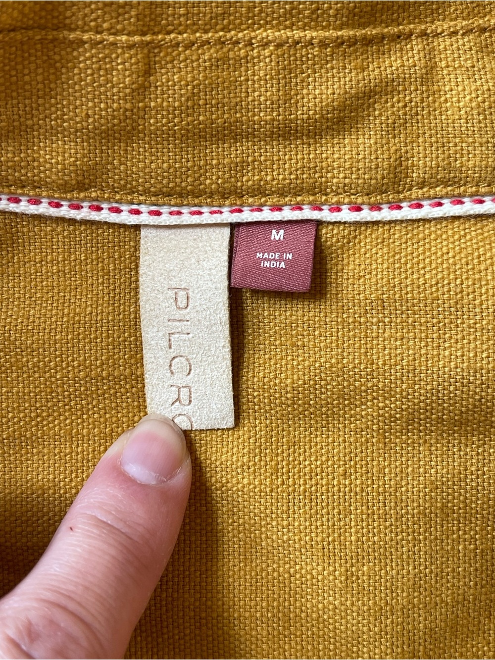Pilcro Anthropologie Mustard Cotton Linen Button Front Utility Shirt Dress M - Picture 6 of 11